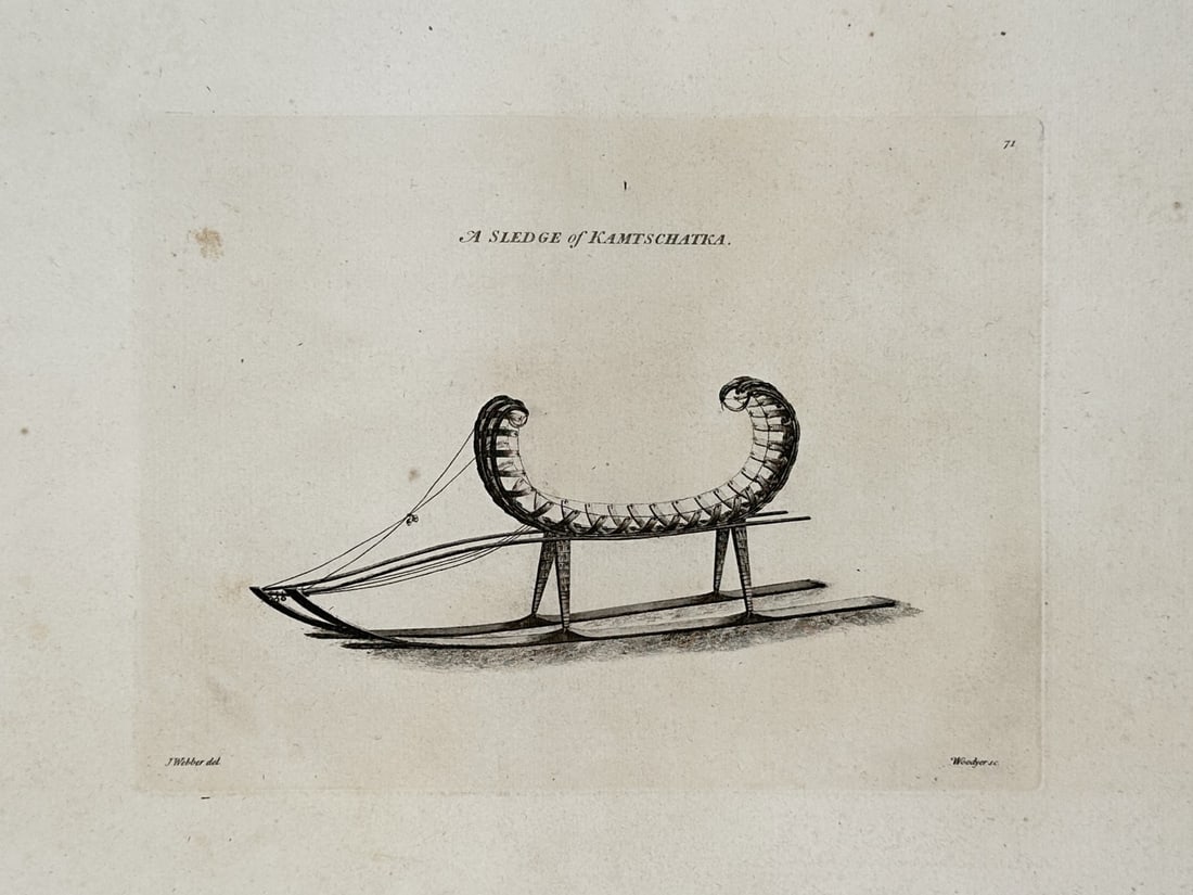 John Webber (1751–1793) – A Sledge of Kamtschatka – Engraving (c. 1784) (1 of 2)