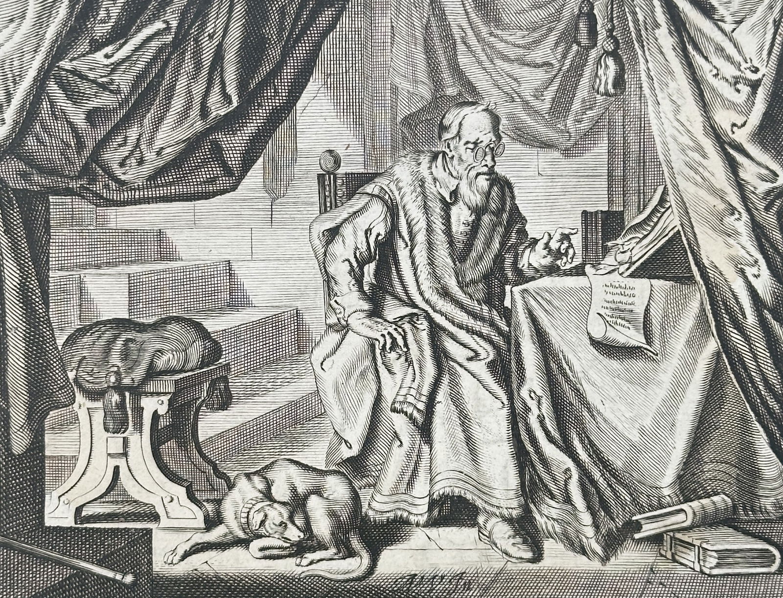 Jacob Cats (1577–1660) – The Man with Spectacles – Print (1655) (1 of 3)