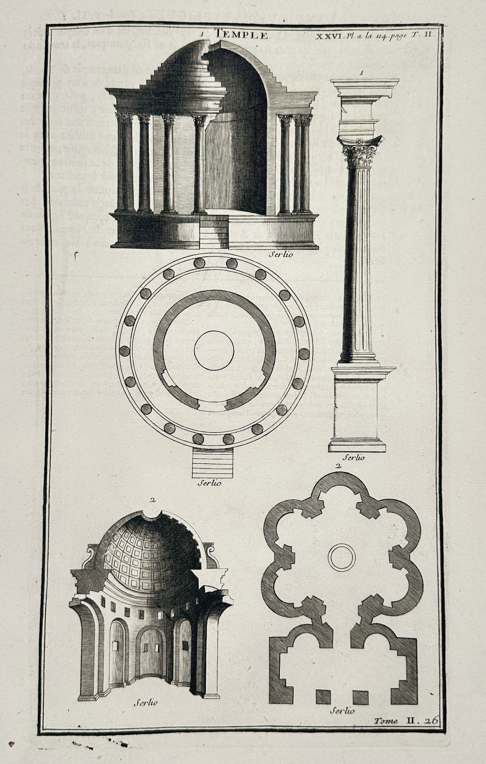 Bernard de Montfaucon (1655–1741) – Temple – Engraving (1722) (1 of 2)