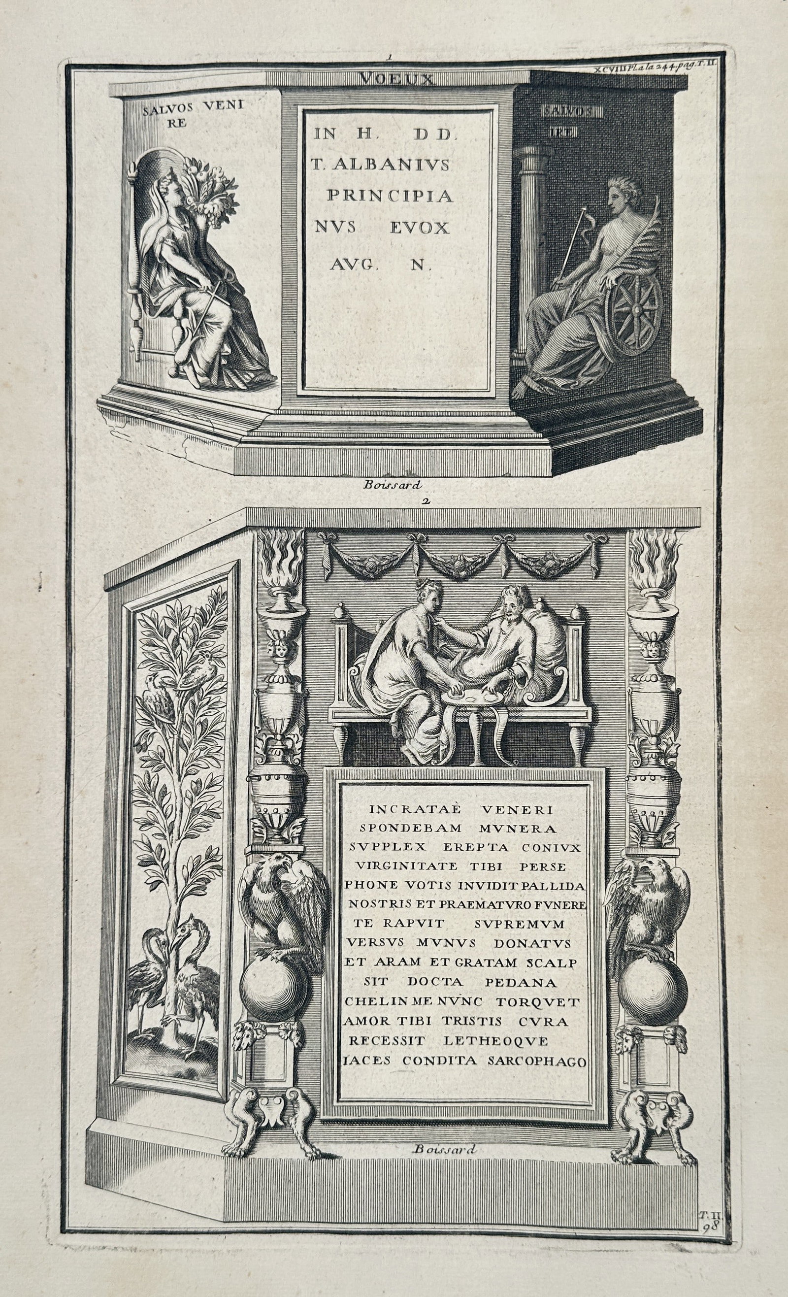 Bernard de Montfaucon (1655–1741) – Voeux – Engraving (1722) (1 of 2)