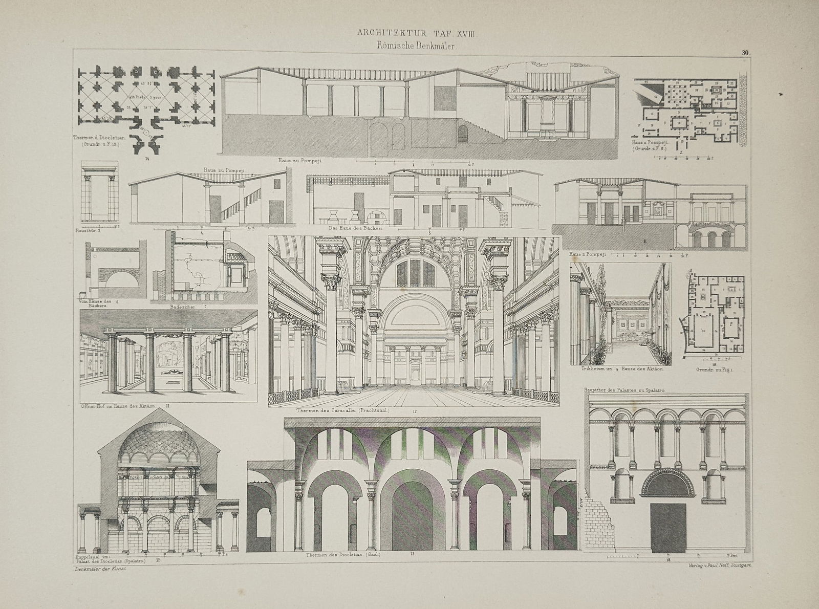 Paul Neff (Active 19th Century) – Roman Monuments – Illustration (c. 1880) (1 of 2)
