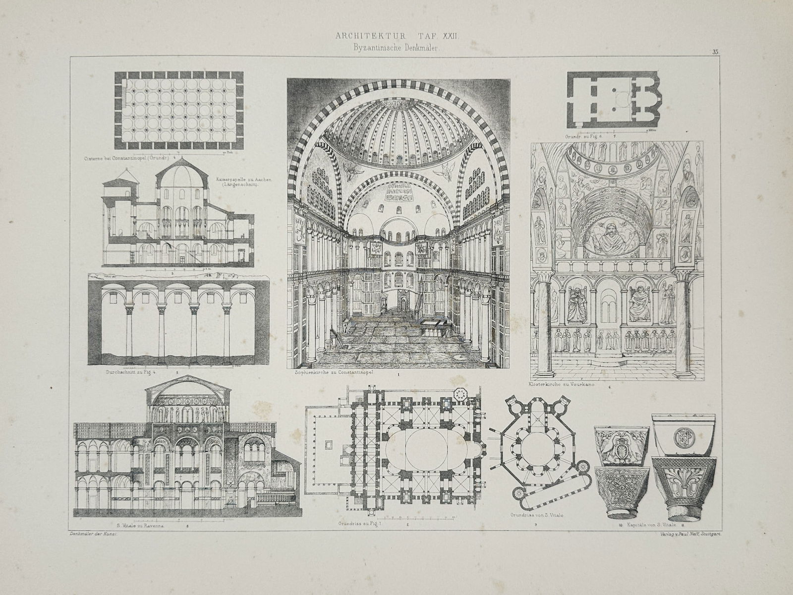 Paul Neff (Active 19th Century) – Byzantine Monuments – Illustration (c. 1880) (1 of 2)
