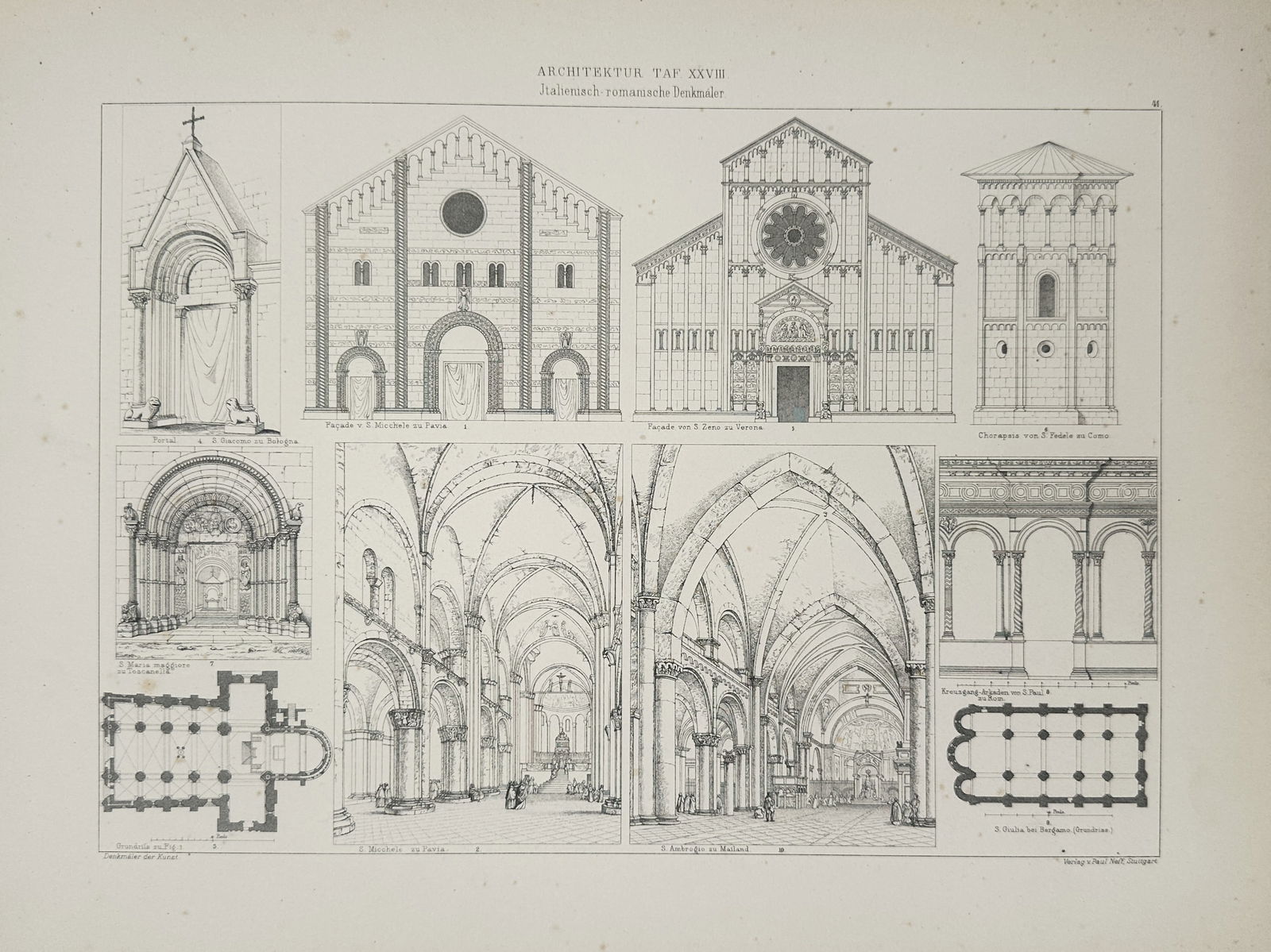 Paul Neff (Active 19th Century) – Italian-Romanesque Monuments – Illustration (c. 1880) (1 of 2)
