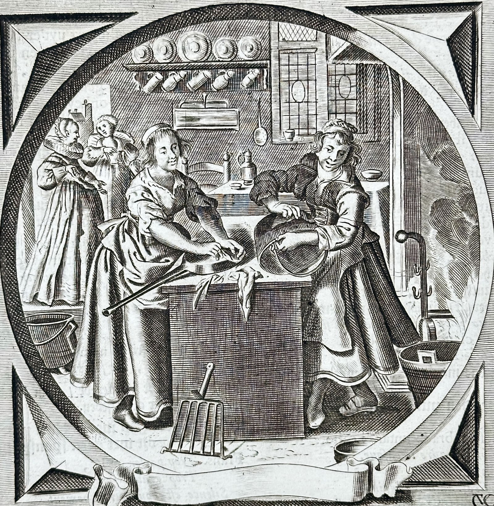 Jacob Cats (1577–1660) – Domestic Interior – Woodcut (1684) (1 of 3)