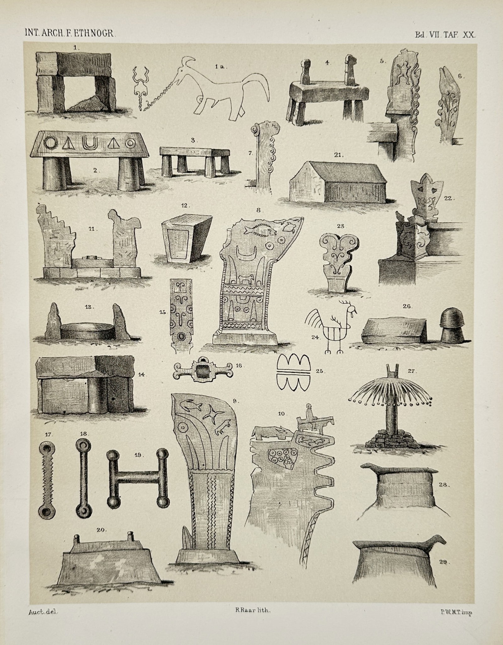 Pieter Willem Marinus Trap – Ethnographic Studies of Sculptural and Decorative Arts – Print (1 of 2)