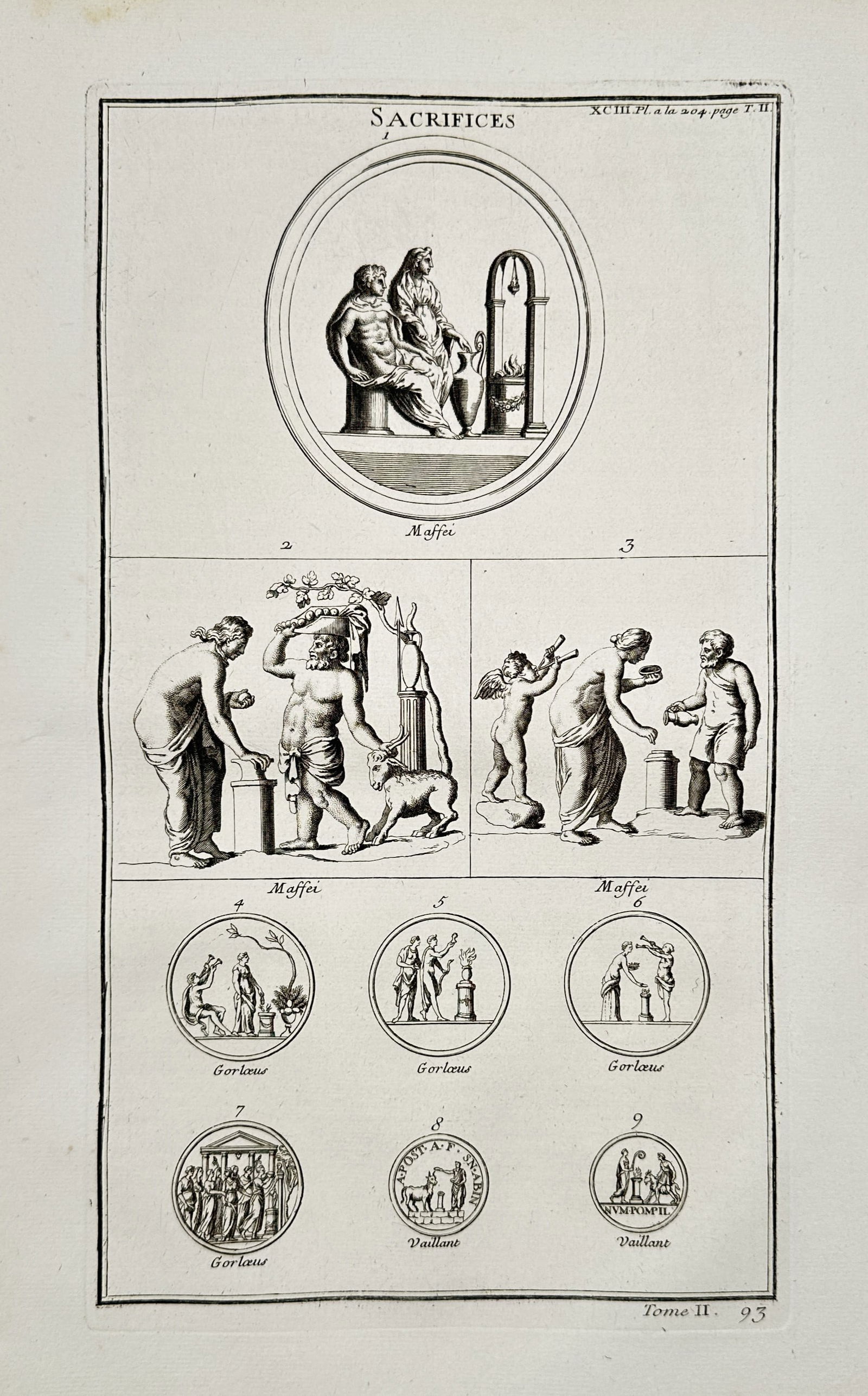 Bernard de Montfaucon (1655–1741) – Sacrifices – Engraving (1719) (1 of 2)