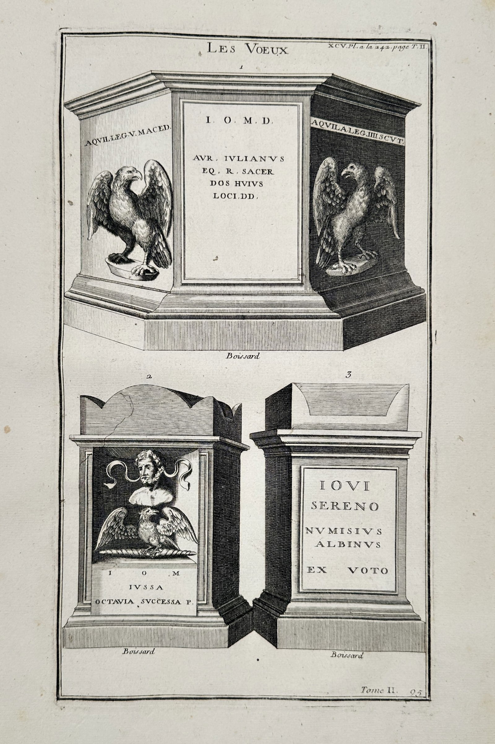 Bernard de Montfaucon (1655–1741) – Votive Altars – Engraving (1719) (1 of 2)