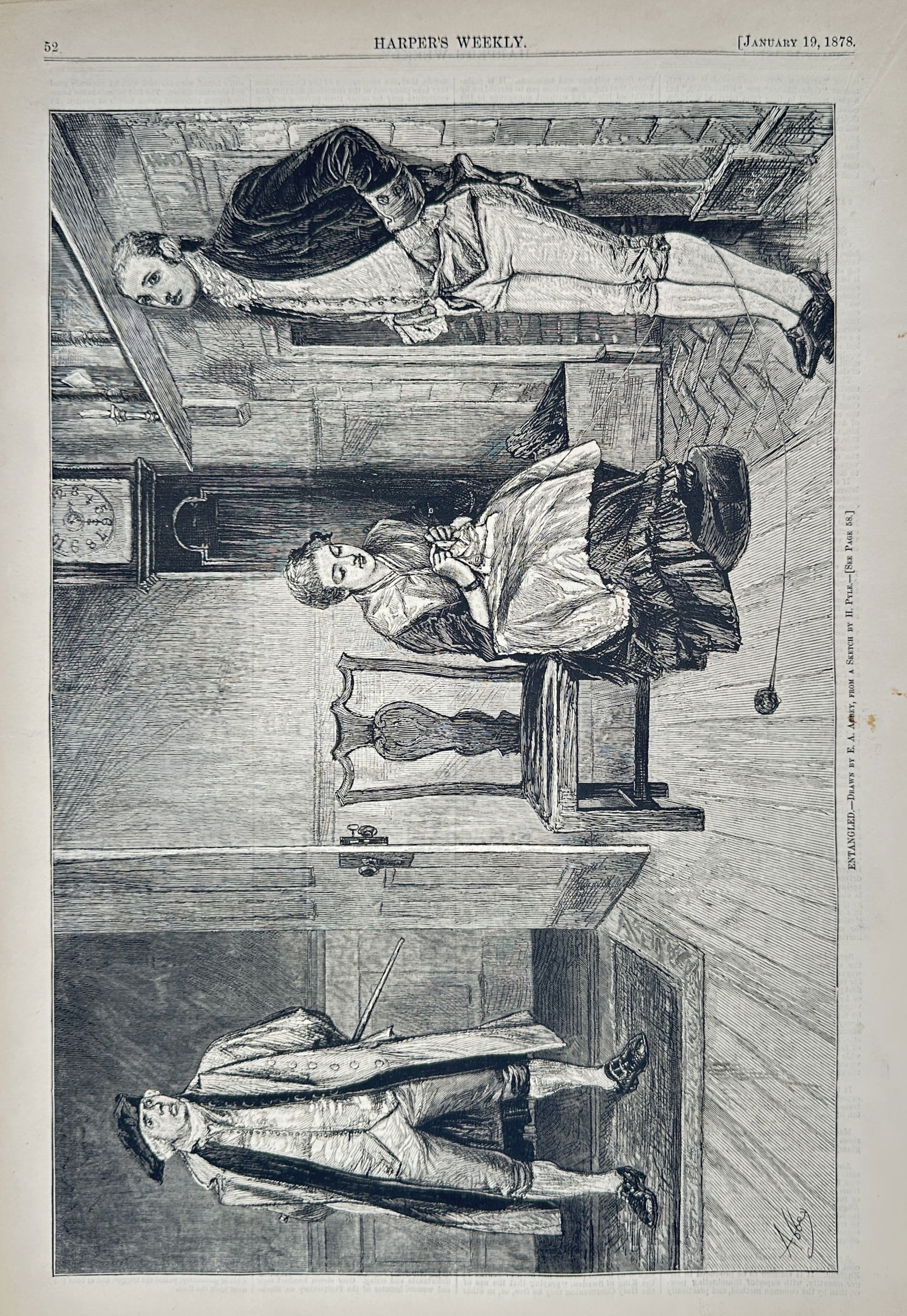 Harper's Weekly – Entangled – Wood engraving (1878) (1 of 2)
