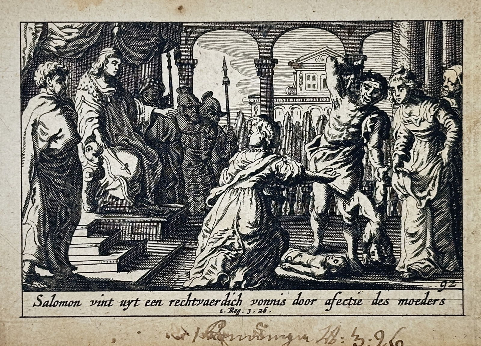 Pieter Hendriksz. Schut (1618–1660) – The Judgment of Solomon – Etching (c. 1659) (1 of 2)