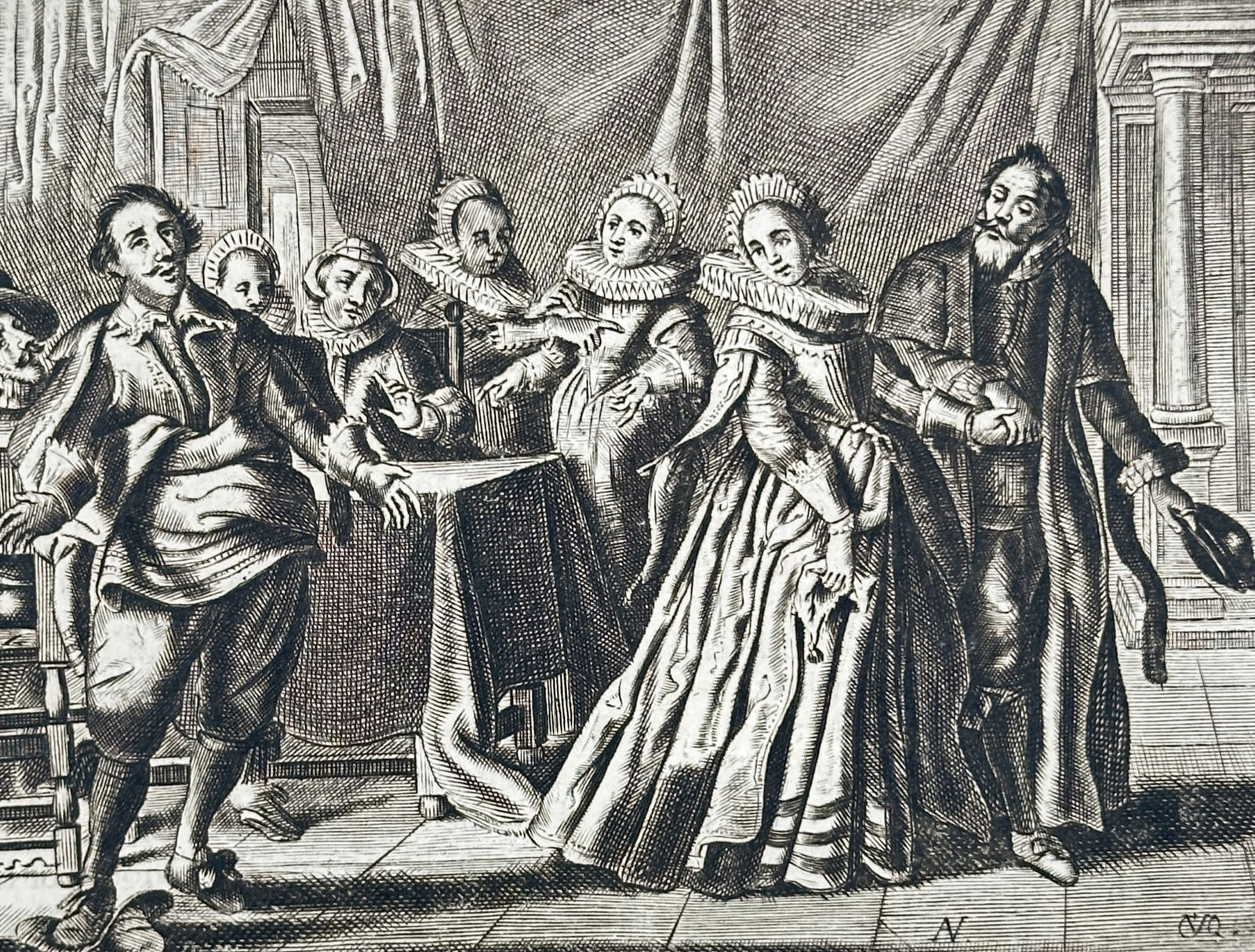 Jacob Cats (1577–1660) – Domestic interior – Woodcut (1655) (1 of 3)