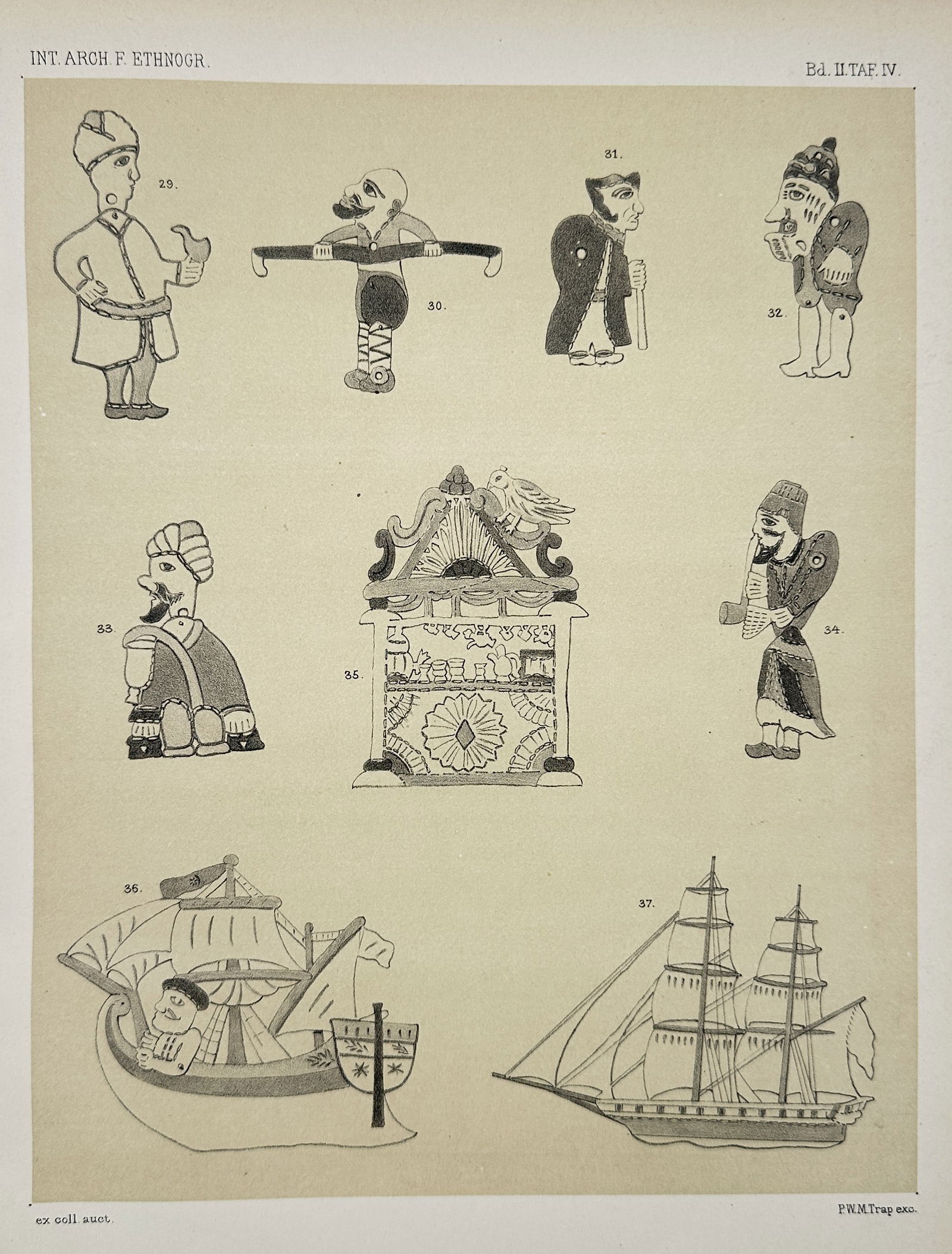 Pieter Willem Marinus Trap – Ethnographic Study of Figures, Structures, and Sailing Vessels (1 of 2)