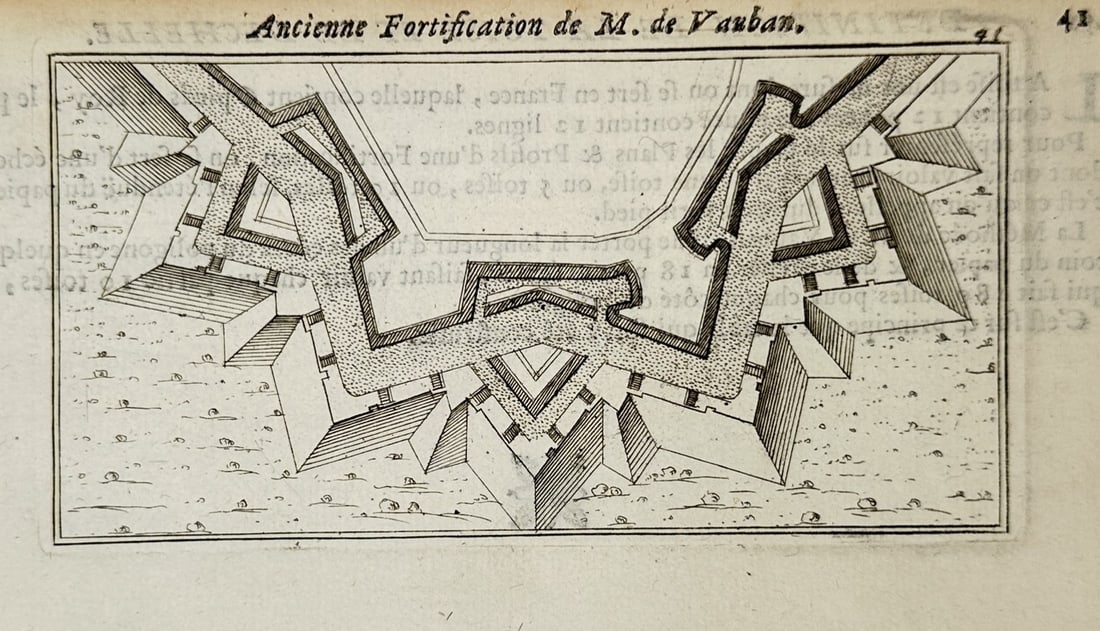 Allain Manesson Mallet (1630–1706) – Ancient Fortification of M. de Vauban – Engraving (1683) (1 of 2)