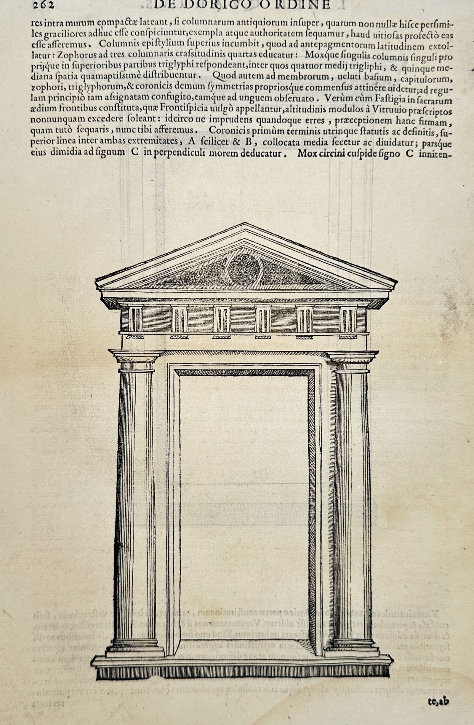 Sebastiano Serlio (1475–1554) – Architectural Facade with Pediment – Woodcut (1537) (1 of 2)