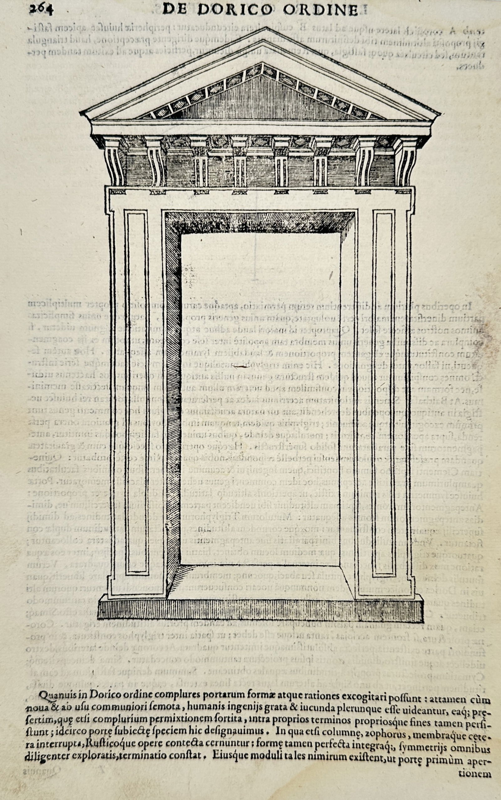 Sebastiano Serlio (1475–1554) – Architectural Facade with Triglyph Frieze – Woodcut (1537) (1 of 2)