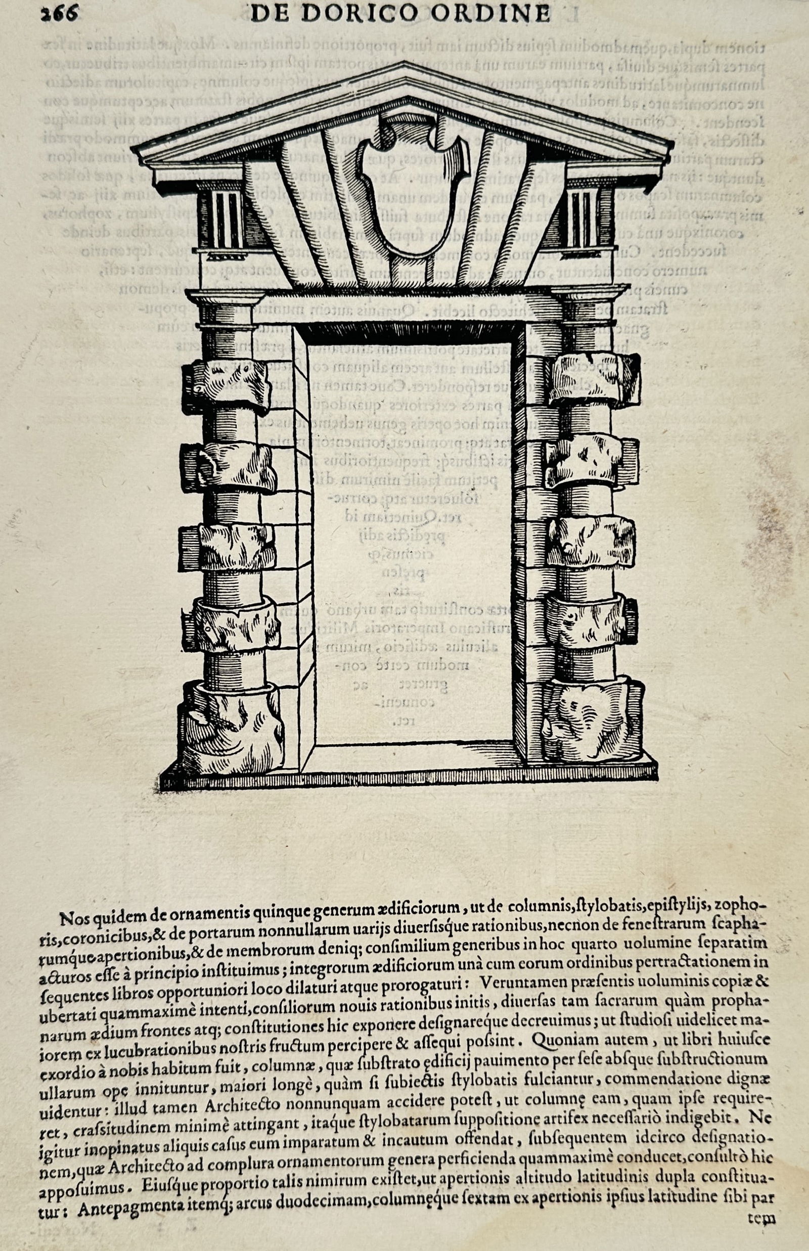 Sebastiano Serlio (1475–1554) – Architectural Portal with Rusticated Columns – Woodcut (1537) (1 of 2)