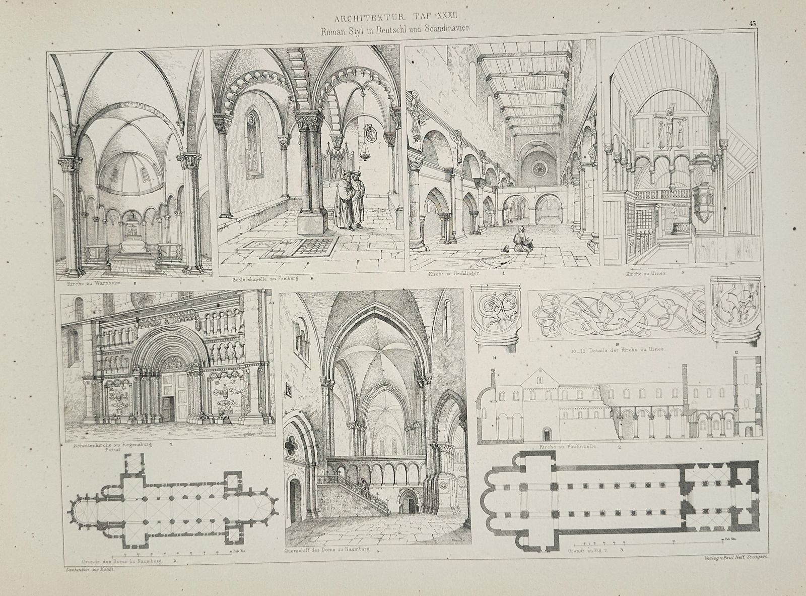 Paul Neff (Active 19th Century) – Romanesque Architecture in Germany and Scandinavia – (1 of 2)