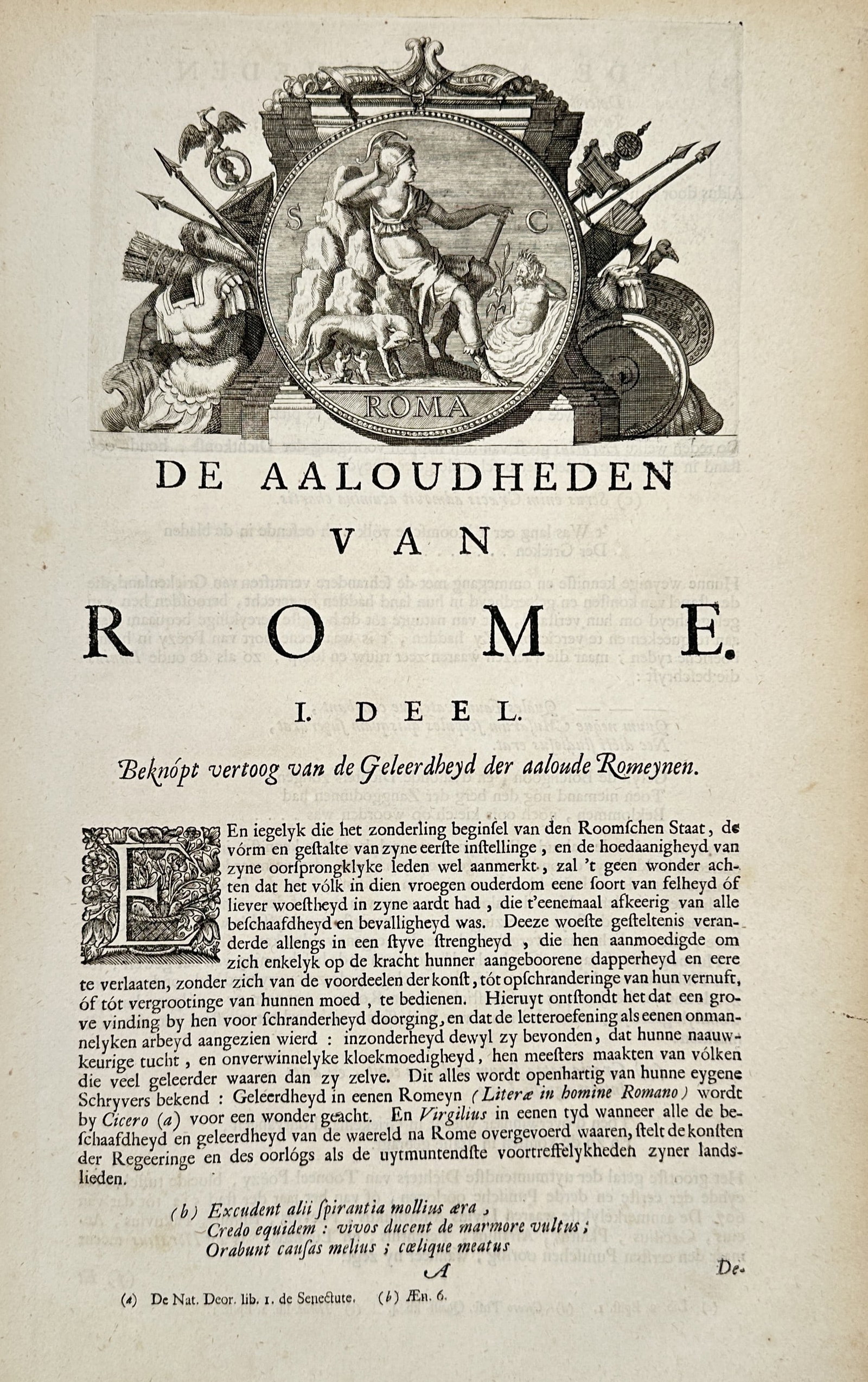 Francois Halma (1648-1722) – Title Page of the Antiquities of Rome – Engraving (1704) (1 of 2)