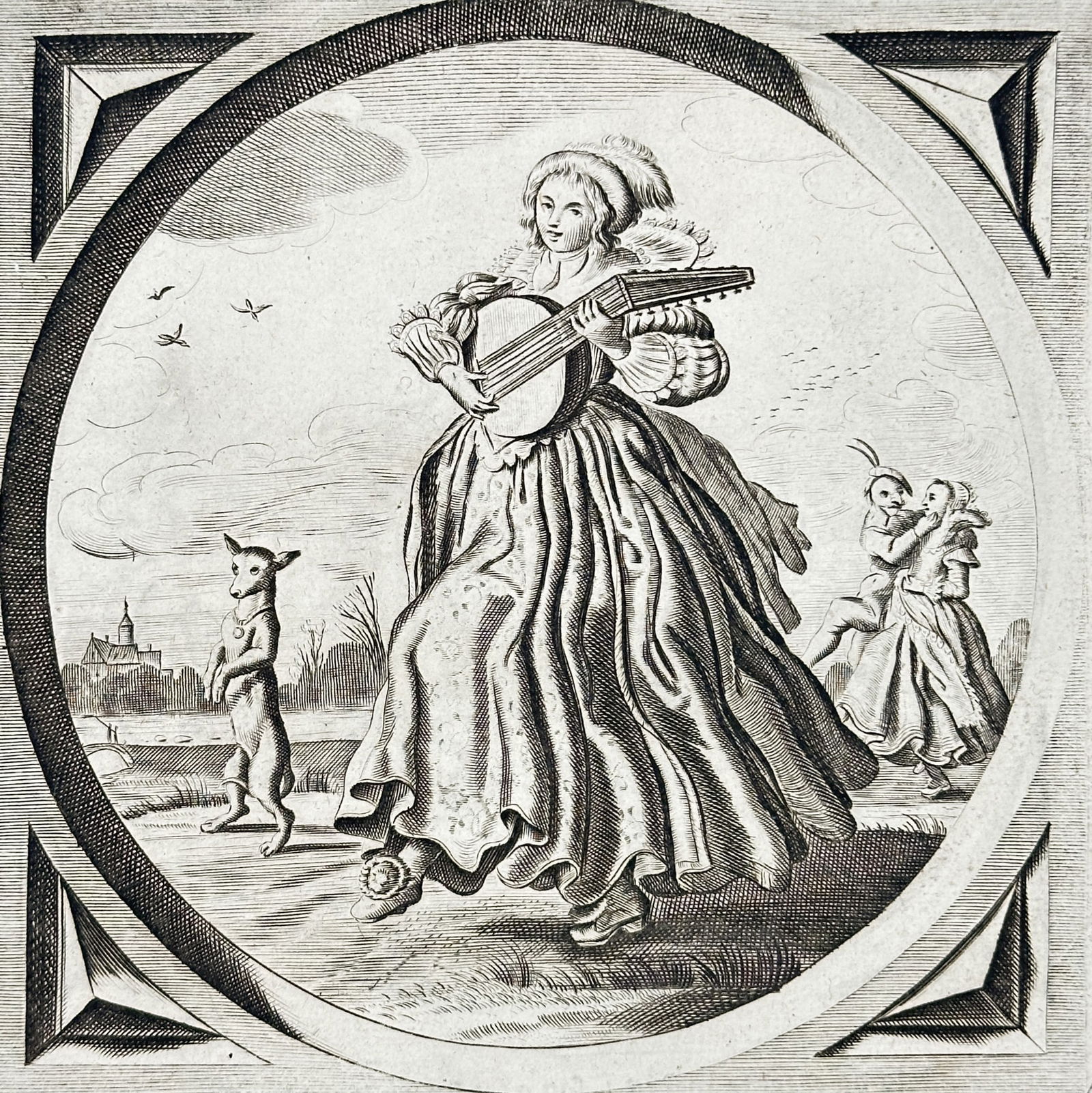 Jacob Cats (1577-1660) – Child Rearing and Lazy Youth – Engraving (1658): "Kinder-Opvoedinge. Vade ad formicam, piger." This engraving illustrates a moral emblem depicting a man attempting to wake or assist a slumped, lazy figure in a rural landscape, serving as an allegory