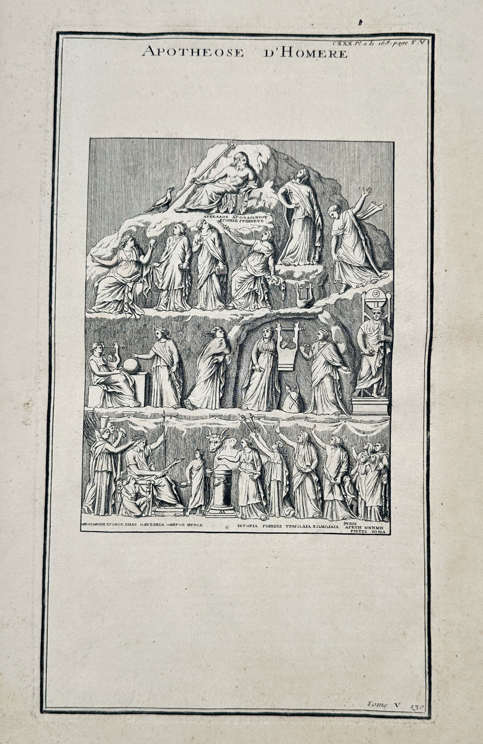 Bernard de Montfaucon (1655–1741) – Apotheosis of Homer – engraving (1719) (1 of 2)