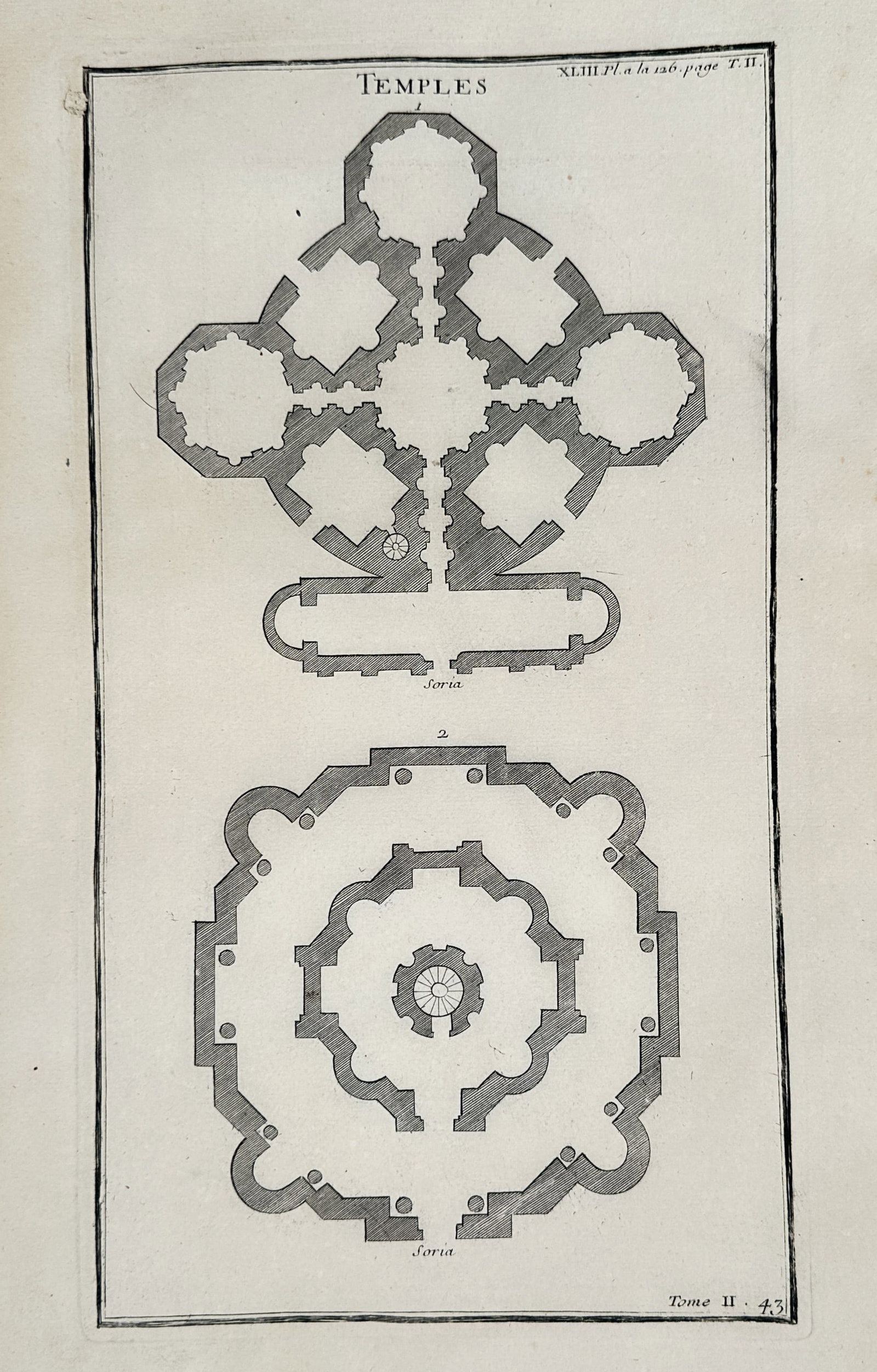 Bernard Montfaucon (1655–1741) – Temples – Engraving (1719) (1 of 2)