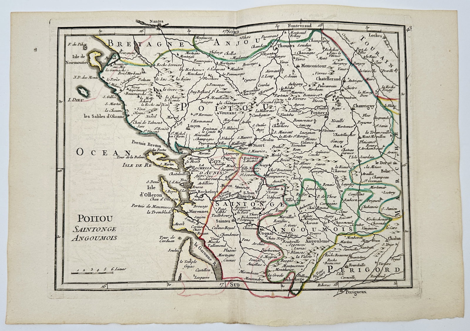 Georges Louis Le Rouge (1712–1790) – Map of Poitou, Saintonge, and Angoumois (1 of 2)