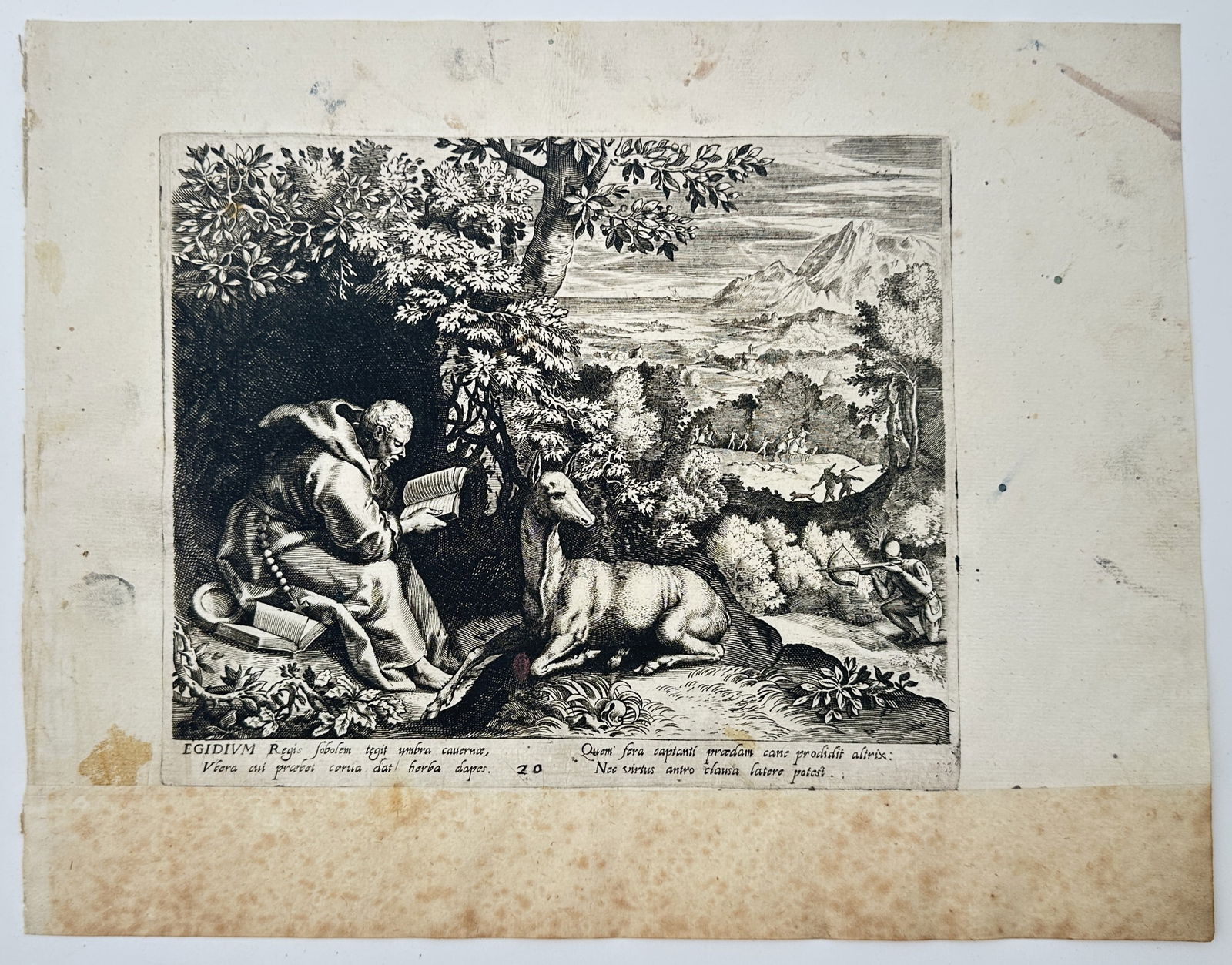 Giovanni Merlo (active c. 1650), after Maarten de Vos (1532–1603) – Saint Giles (1 of 2)