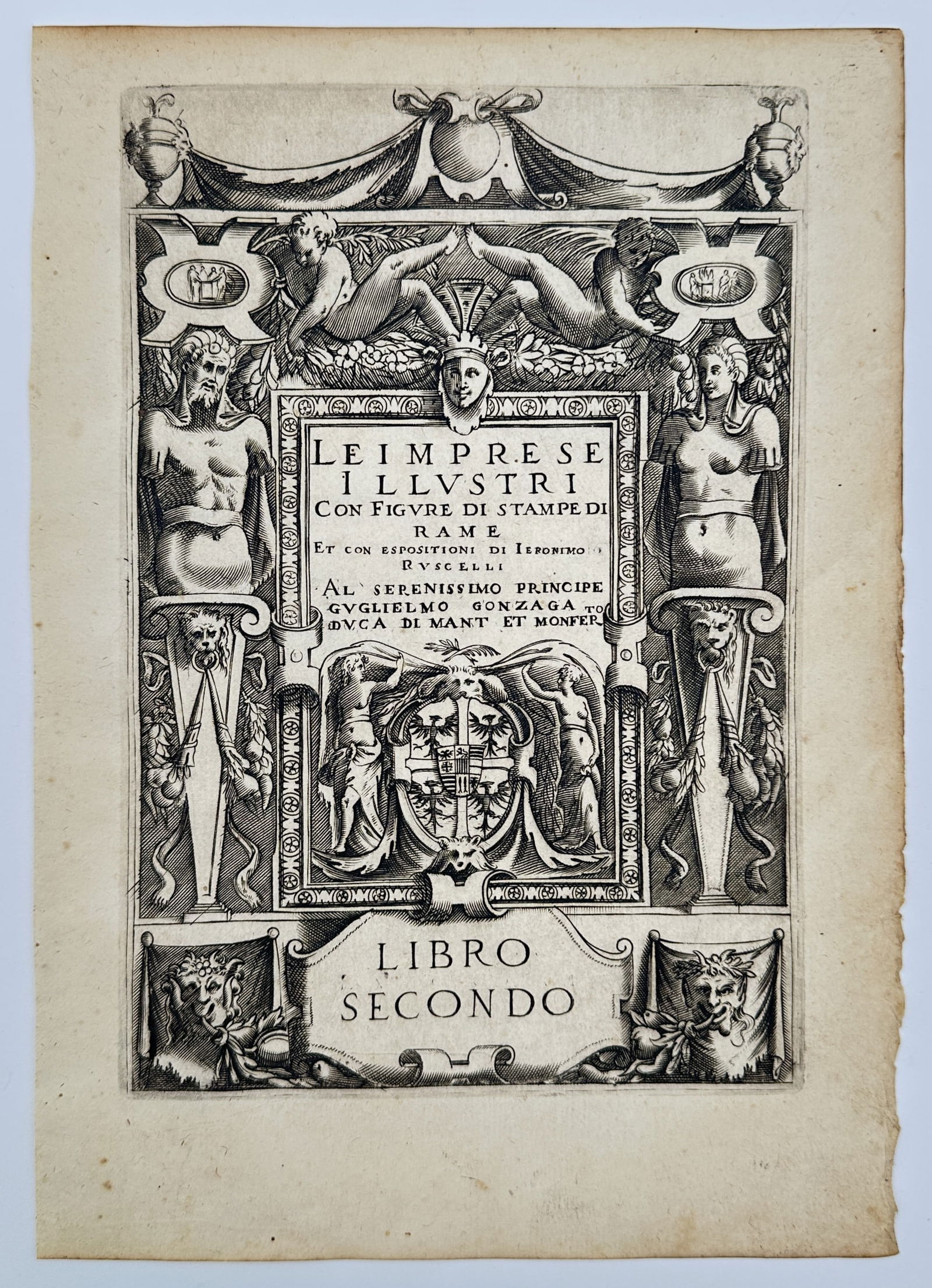 Girolamo Ruscelli (1504–1566) – Title Page of Le Imprese Illustri Libro Secondo (1 of 2)