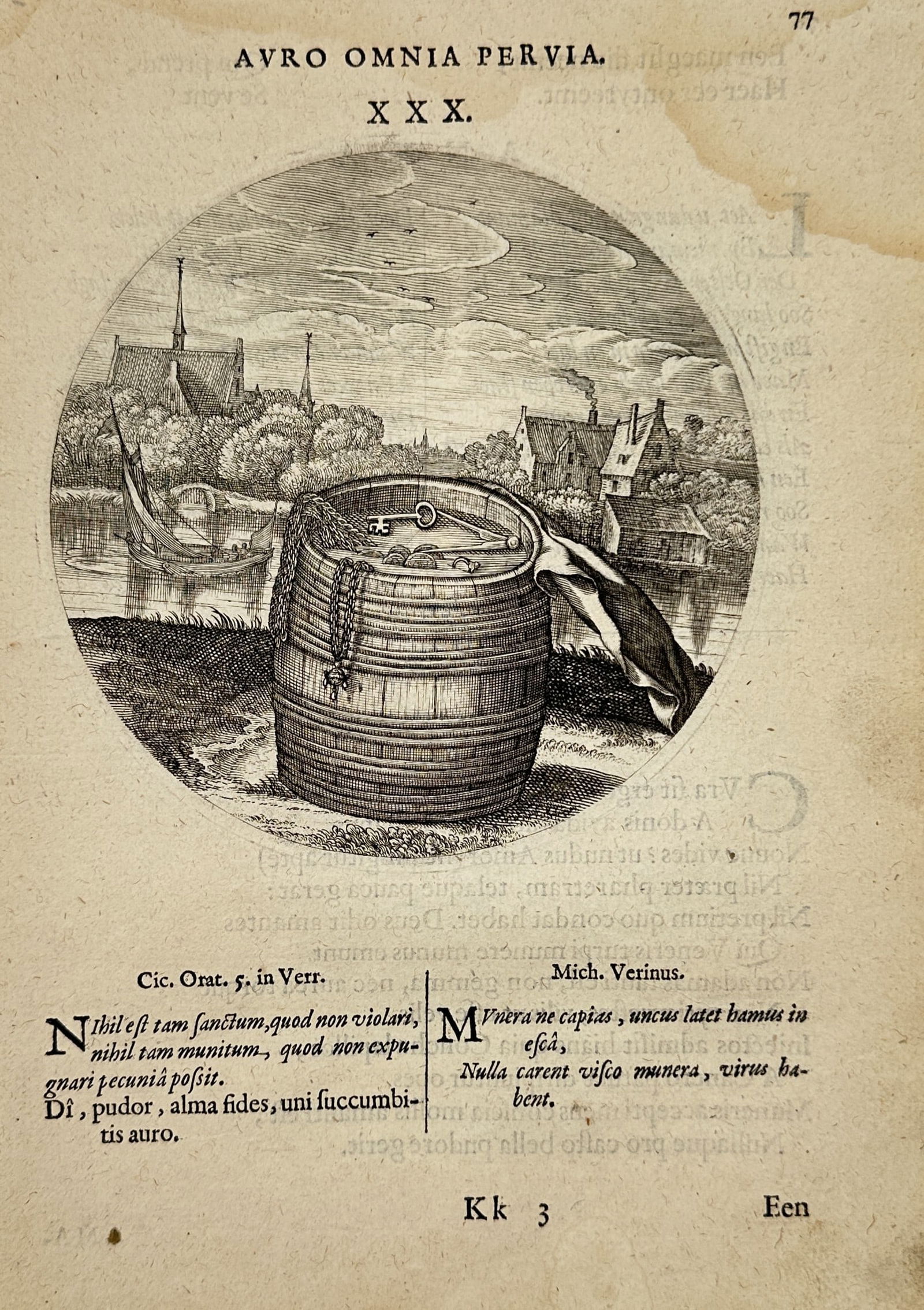 Jacob Cats (1577–1660) – Avro Omnia Pervia – engraving (1627) (1 of 2)