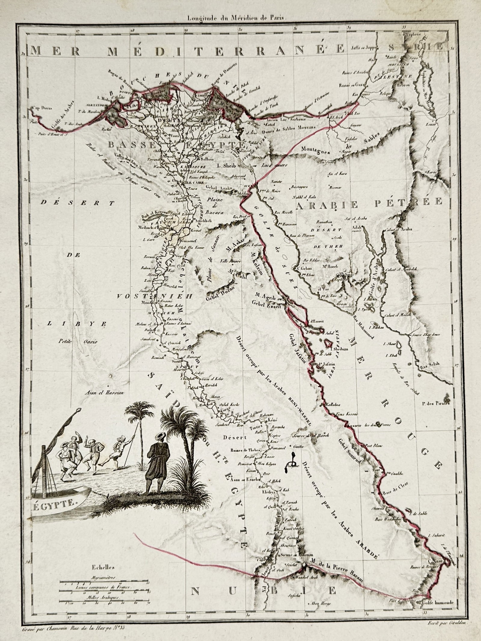 Conrad Malte-Brun (1775–1826) – Map of Egypt and the Red Sea – Egypt – Etching (1812) (1 of 2)