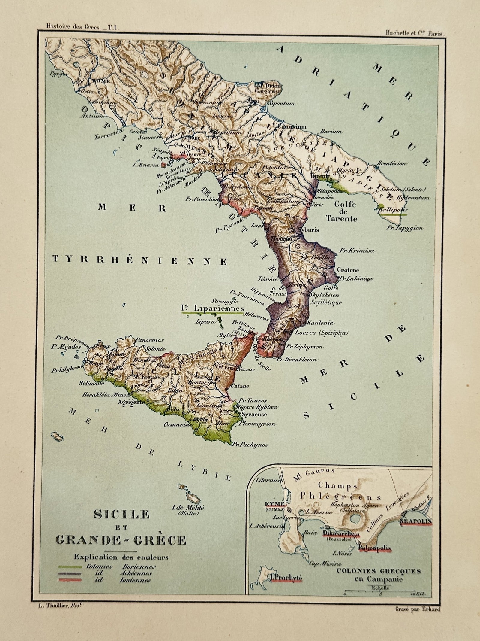 Adolf Stieler (1775–1836) – Map of Sicily and Magna Graecia – Italy – Lithograph (19th (1 of 2)