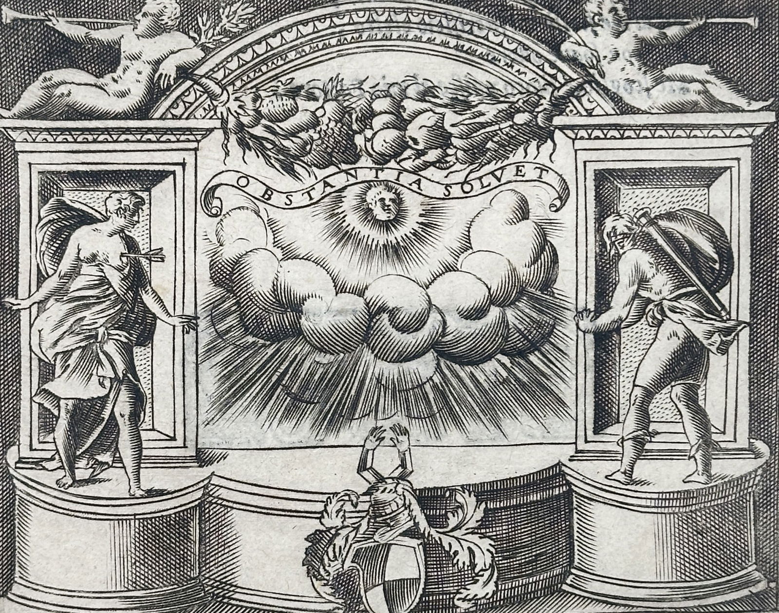 Girolamo Ruscelli (1504–1566) – Emblem of Count Tolberto Collalto – Engraving (1566) (1 of 3)
