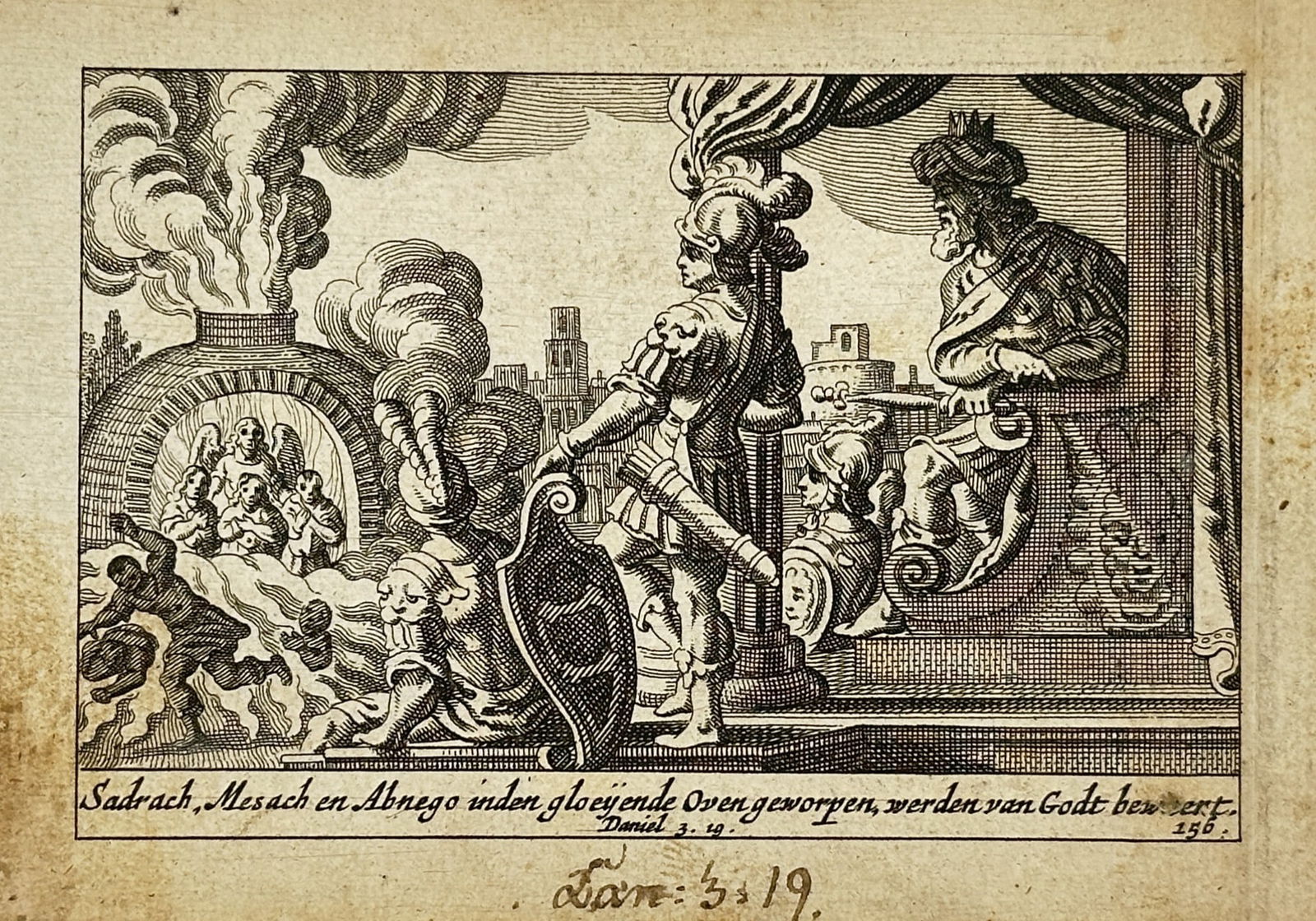 Pieter Schut (1618–1660) – Shadrach, Meshach, and Abednego – Engraving (1659) (1 of 2)