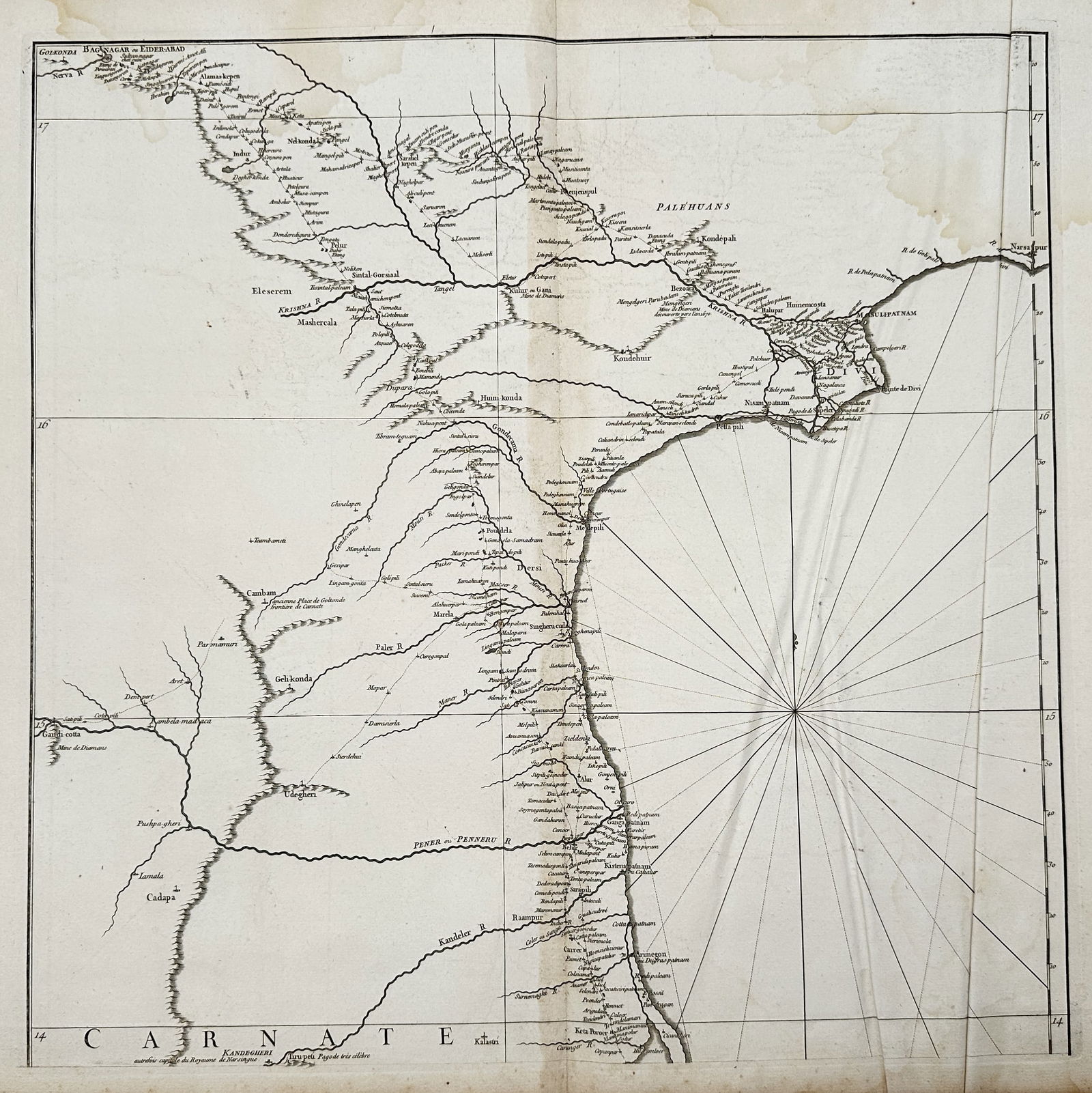 Franz Anton Schraembl (1751–1803) – Map of Carnate – India – Copper engraving (1786) (1 of 2)