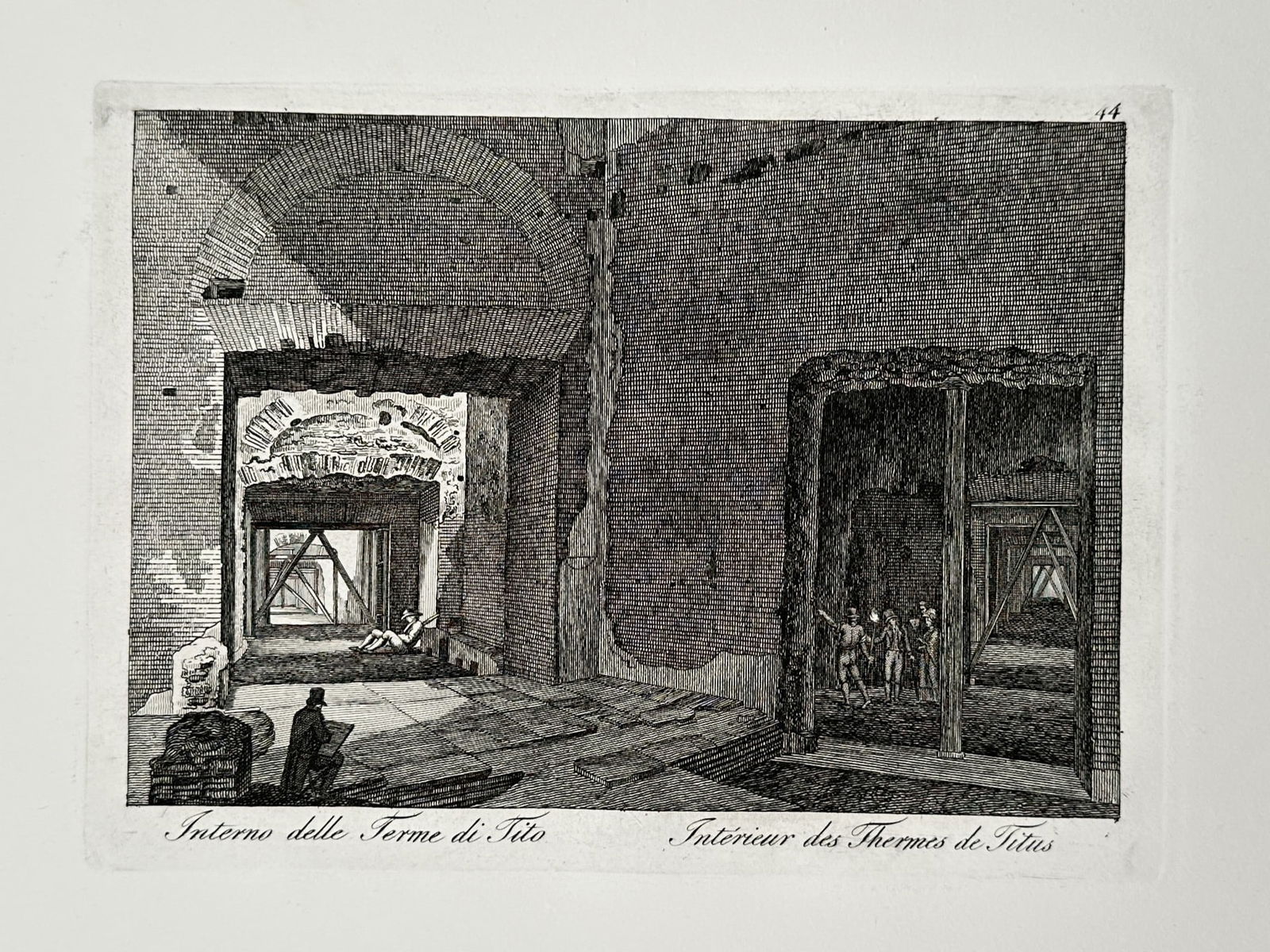 Giovanni Maria Cassini (1745–1824) – View of the Interior of the Baths of Titus – Rome, Italy (1 of 2)