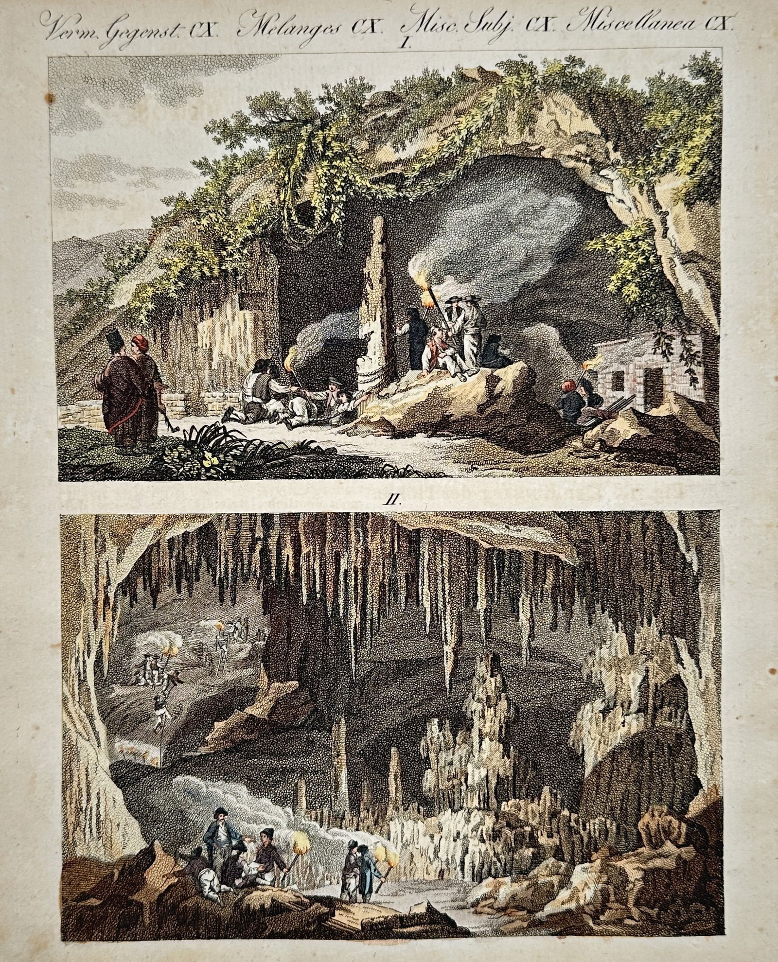 Friedrich Justin Bertuch – Views of the Grotto of Antiparos and the Grotto of San Paolo (1 of 2)