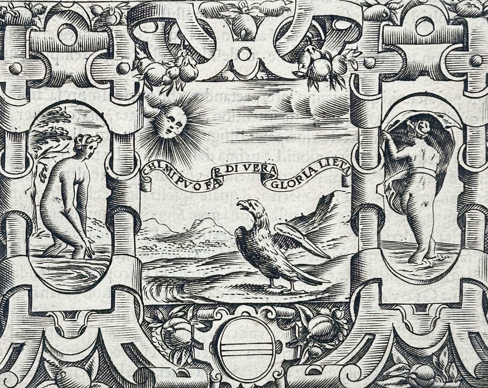 Girolamo Ruscelli (1500–1566) – Emblematic Device of Irene Castriota – Engraving (1566) (1 of 3)