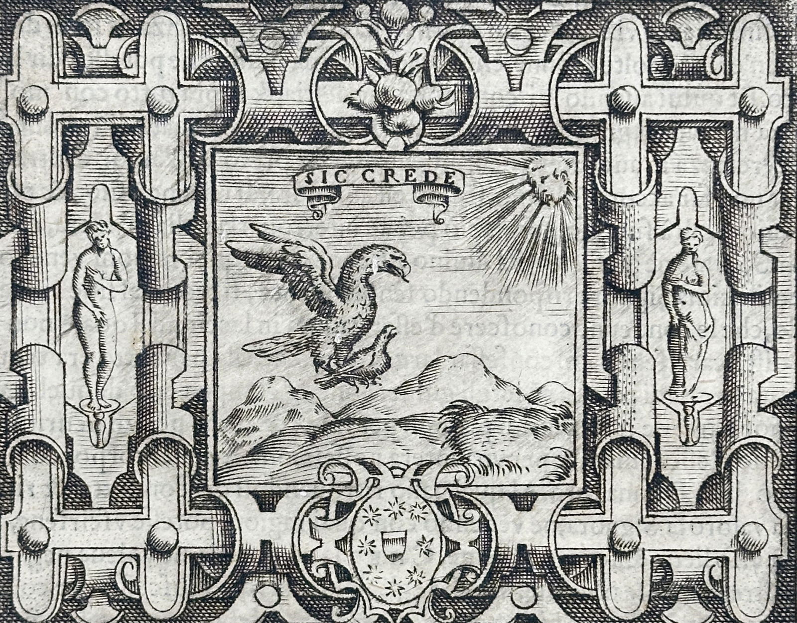 Girolamo Ruscelli (1500–1566) – Emblematic Device of Vnico Accolti – Engraving (1566) (1 of 3)