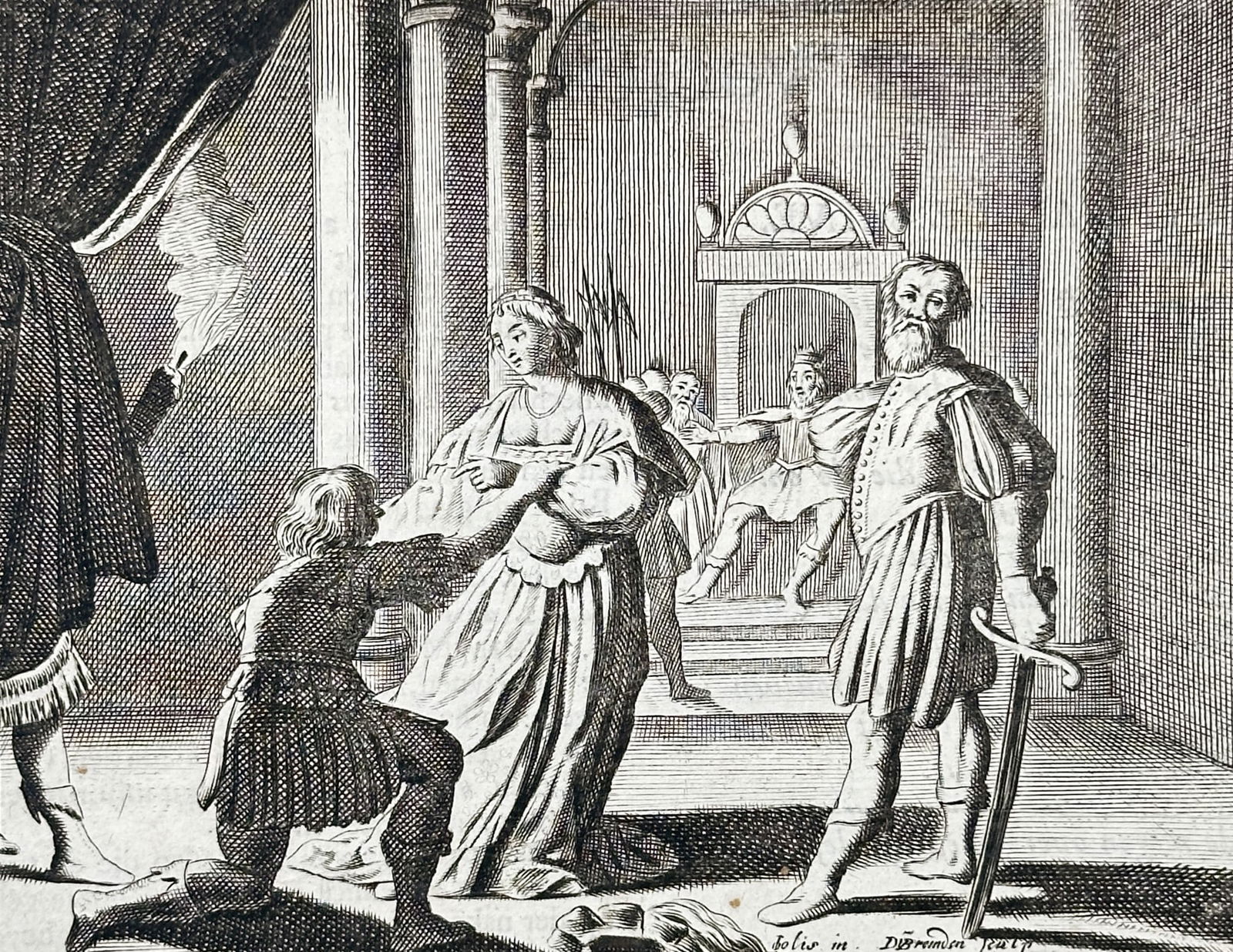 Jacob Cats (1577–1660) – The Tale of Eginhard and Emma – Woodcut (1658) (1 of 3)