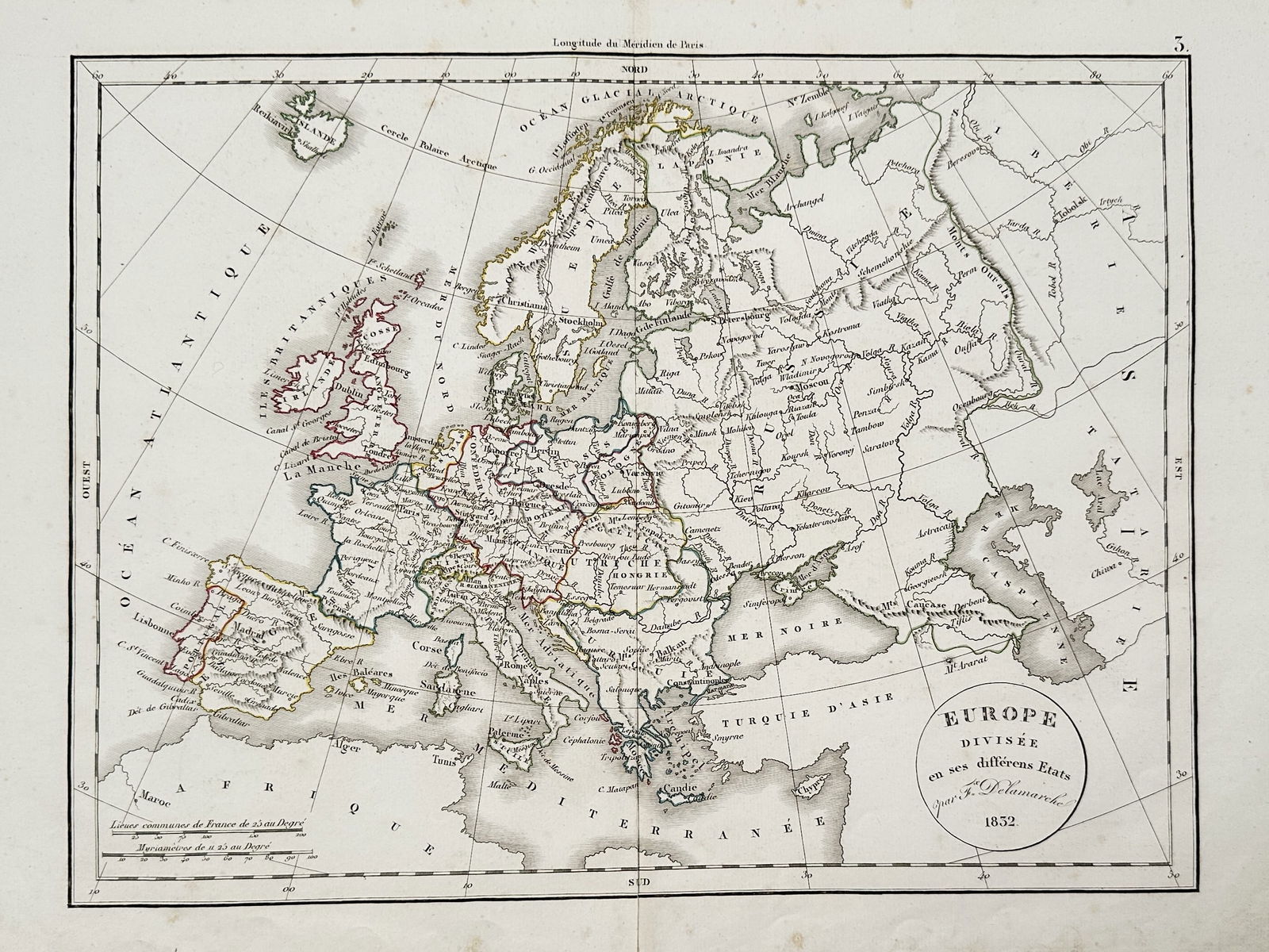 Felix Delamarche (active 1815–1850) – Map of Europe – Europe – Engraving (1852) (1 of 2)