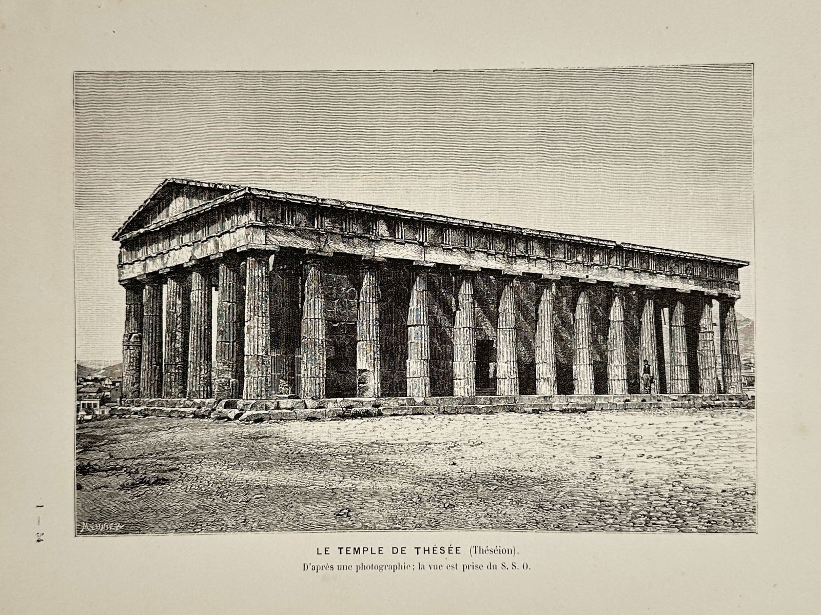 Philippe Sellier (1845–1912) – The Temple of Hephaestus – Wood engraving (1881) (1 of 2)