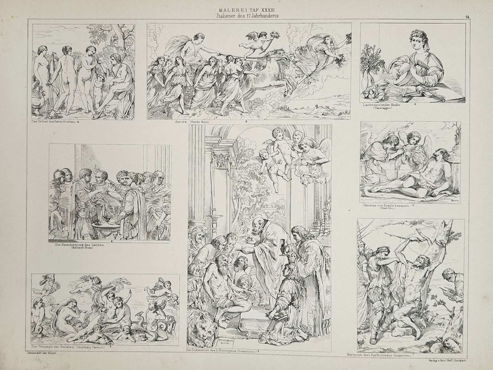 Paul Neff (1880) – Italian Art of the 17th Century – Lithograph (1880) (1 of 2)