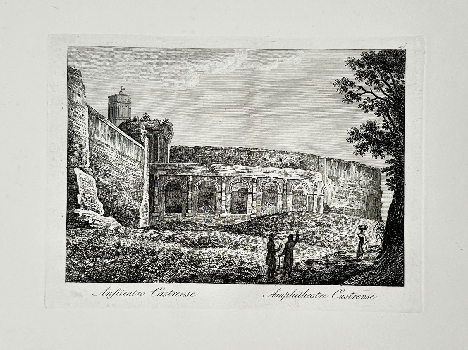 Giovanni Maria Cassini (1745–1824) – View of the Amphitheatrum Castrense – Rome, Italy (1 of 2)