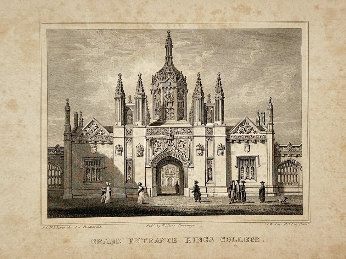 William Wilkins (1778–1839) – Grand Entrance King's College – Etching (1841) (1 of 2)