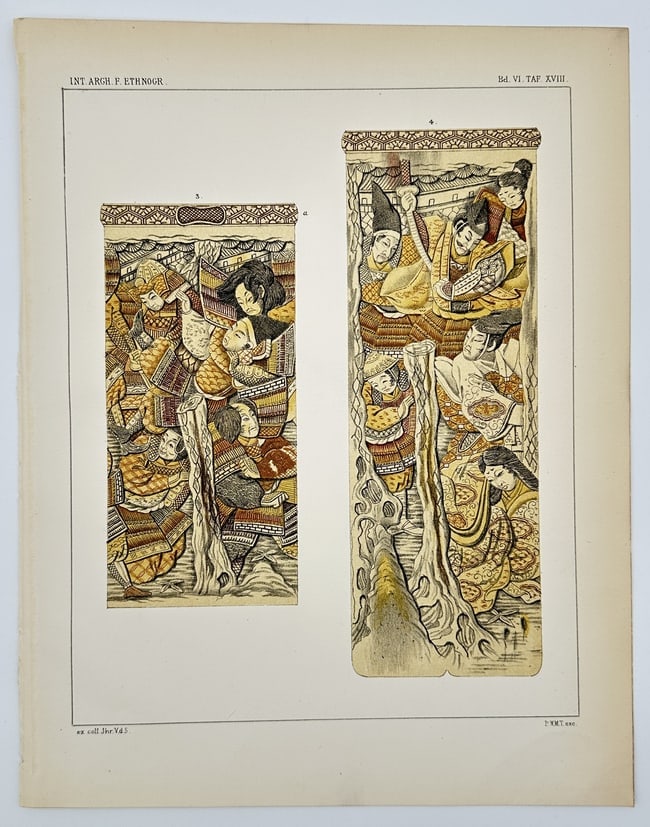 Pieter Willem Marinus Trap (1821–1905) – Illustration of Japanese Sculptural Reliefs (1 of 2)