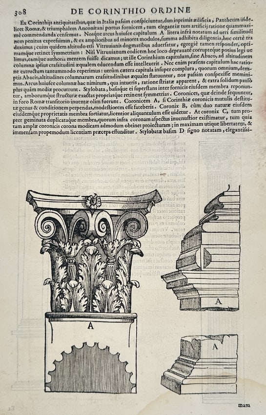 Andrea Palladio (1508–1580) – Architectural Study of a Corinthian Capital (1 of 2)