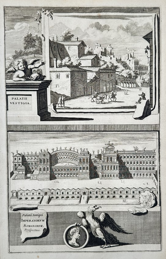 Jan Goeree (1670–1731) – Topographical Views of the Palatine Hill – Engraving (1 of 2)