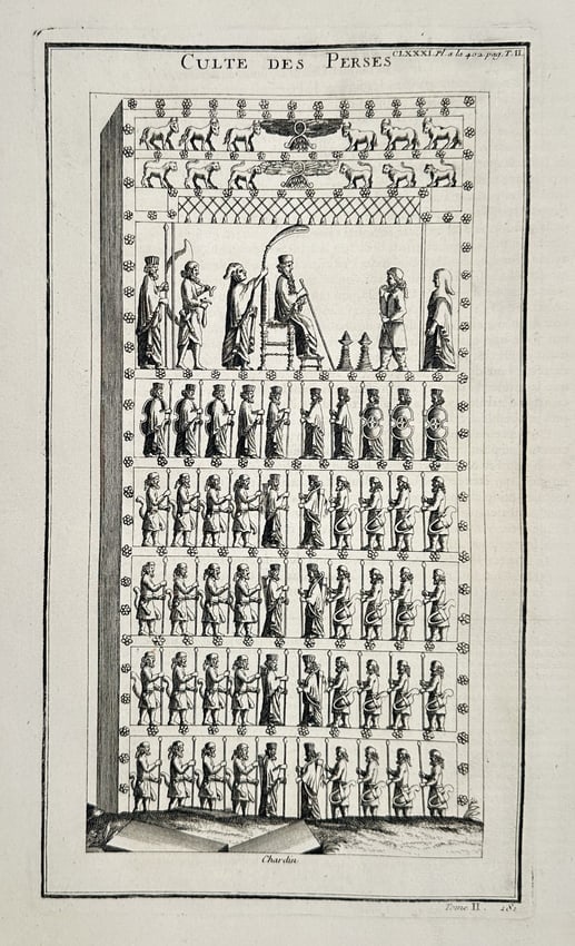 Bernard de Montfaucon (1655–1741) – Worship of the Persians – Engraving (1 of 2)