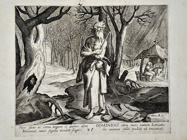 Abraham Bosse (1602–1676) – Saint Dominic Loricatus – Engraving (1630–1650) (1 of 2)