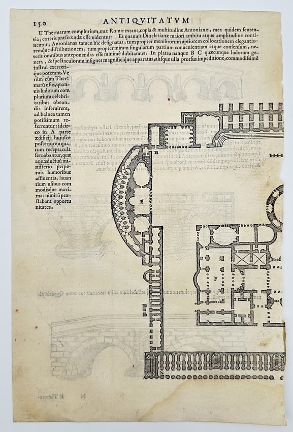 Sebastiano Serlio (1475–1554) – Various Roman Bridges – Woodcut (1540) (1 of 2)