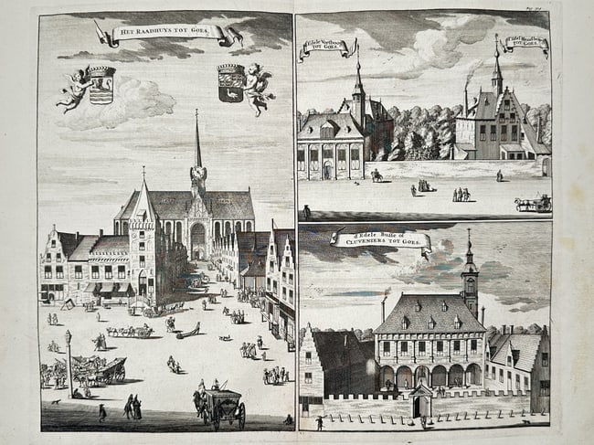 Mattheus Smallegange (1624–1710) – View of the Town Hall and Notable Buildings (1 of 2)